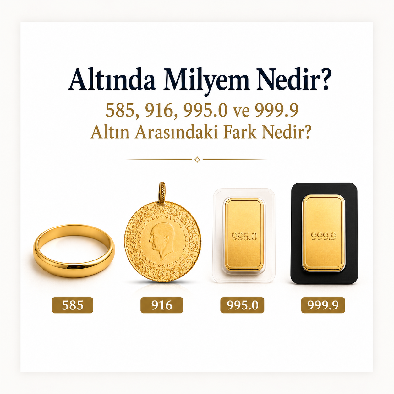 Altında Milyem Nedir? 585, 916, 995.0 ve 999.9 Altın Arasındaki Fark Nedir?