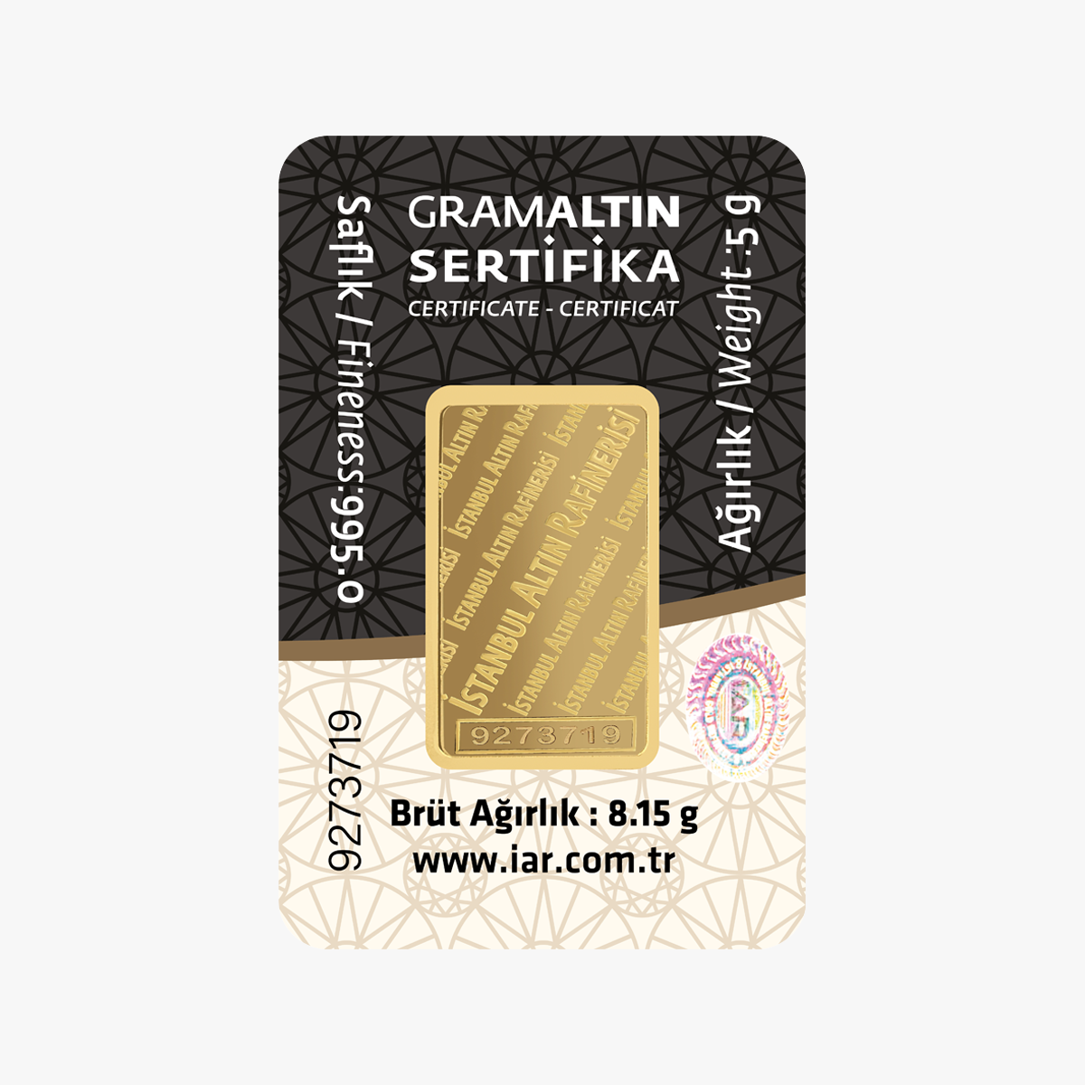 5 gr 24 Ayar İAR Gram Altın