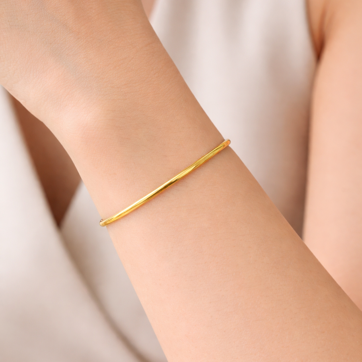 D&uuml;z Sade Ajda Bilezik 22 Ayar 9 GR