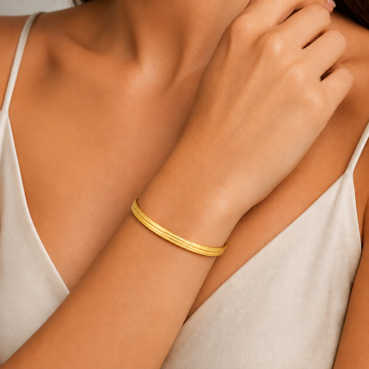 Oluklu Kibrit &Ccedil;&ouml;p&uuml; Bilezik 14 Ayar 9 GR