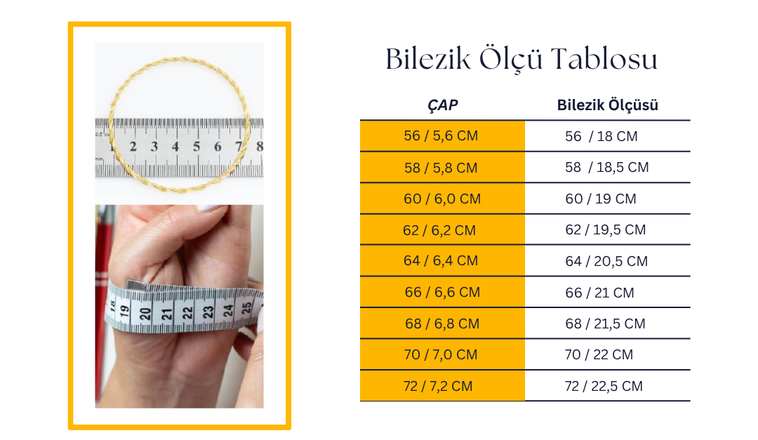 Bilezik Ölçü Tablosu